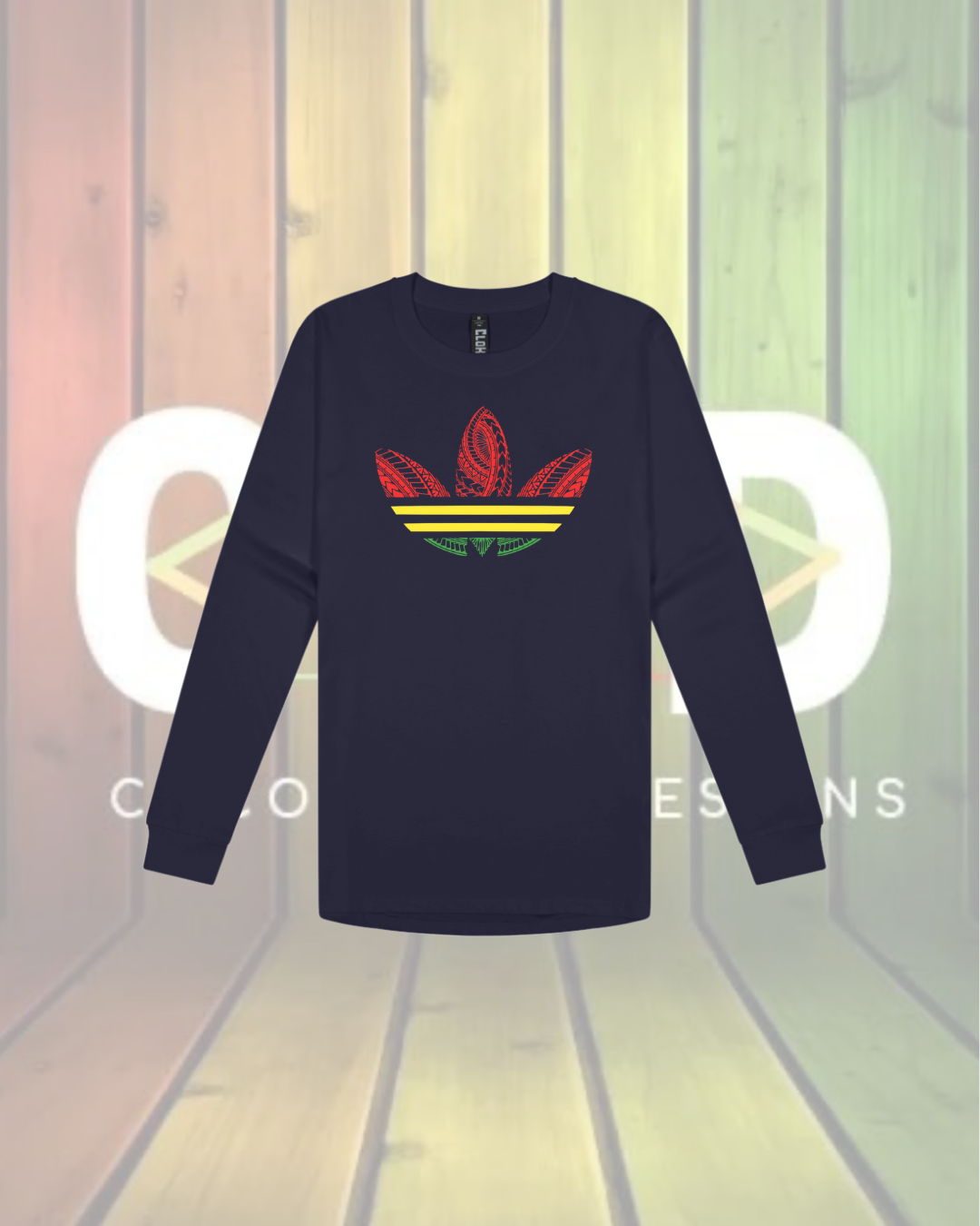 Long Sleeve Nesian Rasta Tee