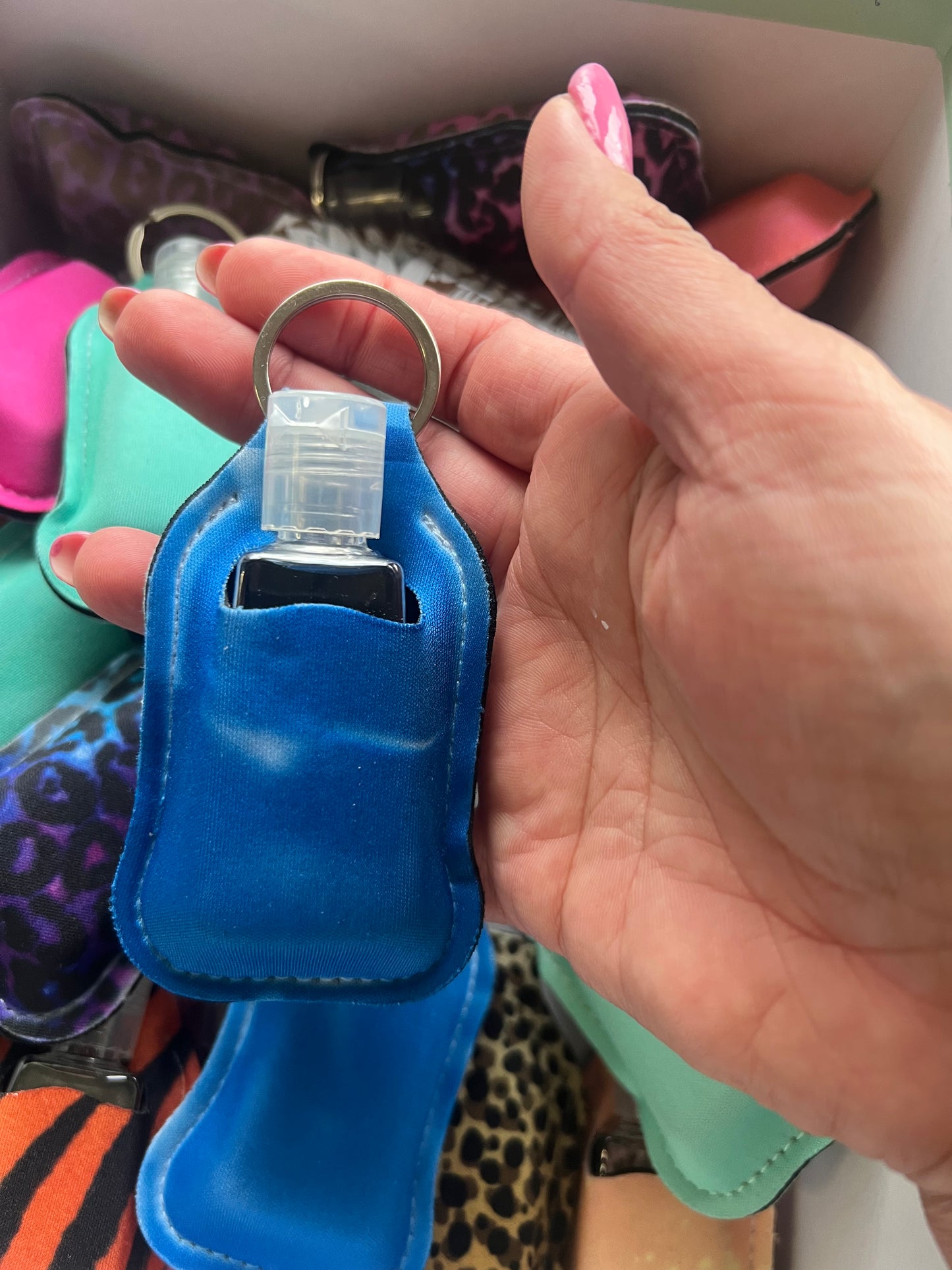 Hand sanitizer keyring