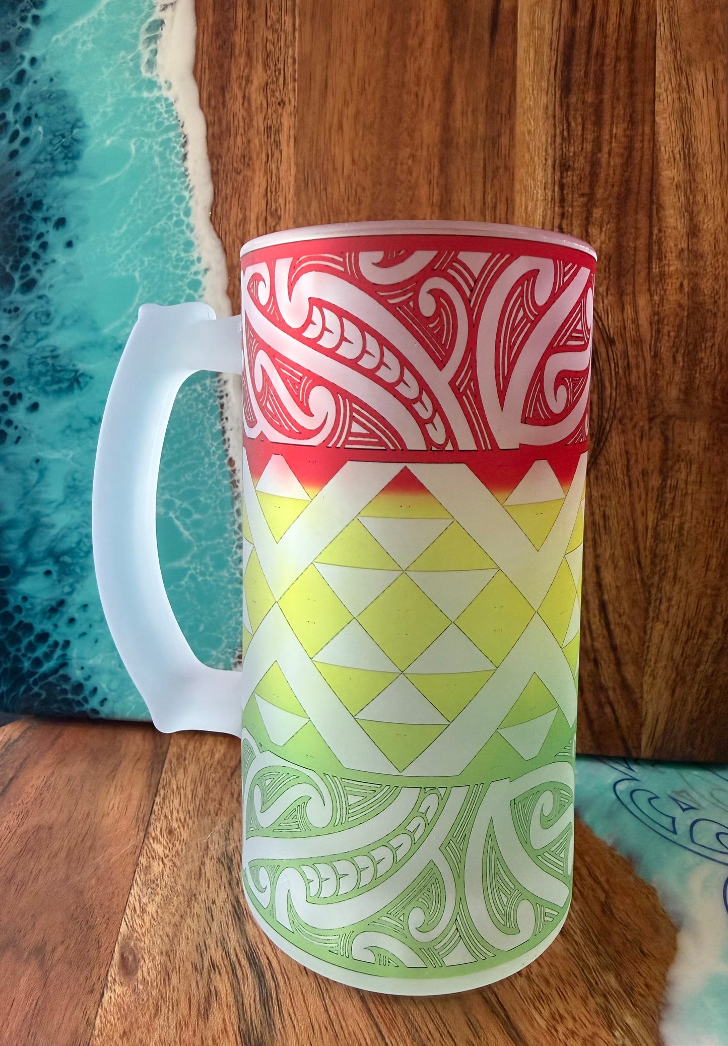 Tūhono Frosted Beer Mugs