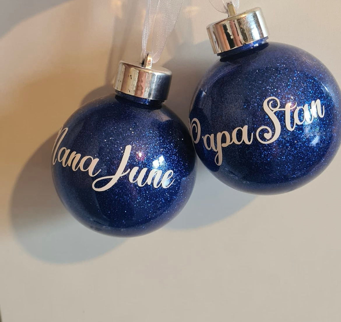 8cm Glitter baubles