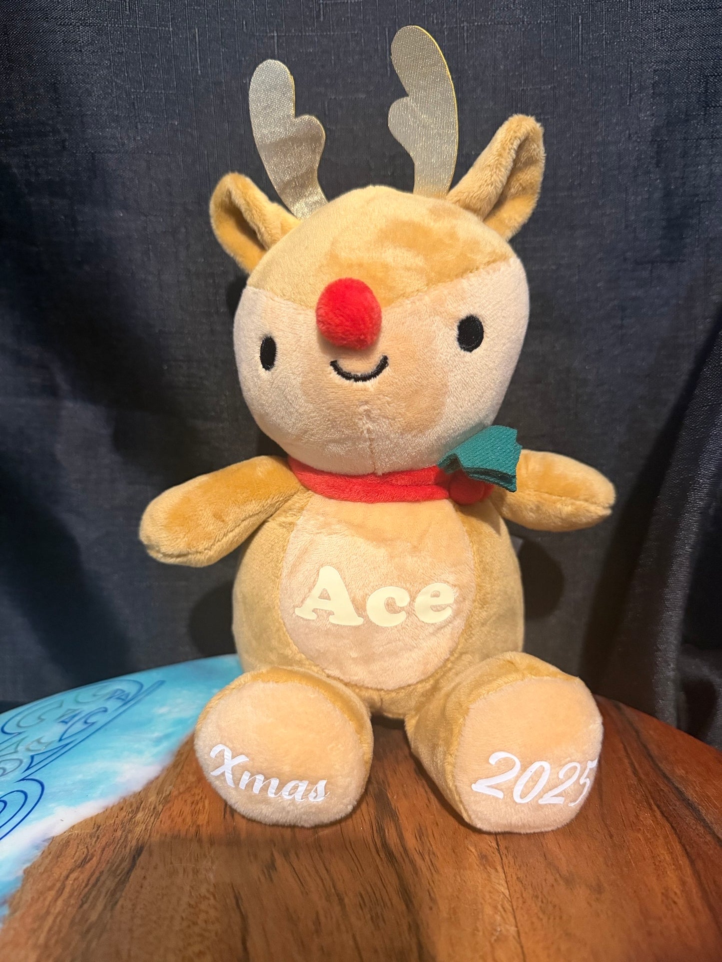 Personalised Christmas Reindeer Plush – 28cm | “Xmas 2025” Keepsake Toy